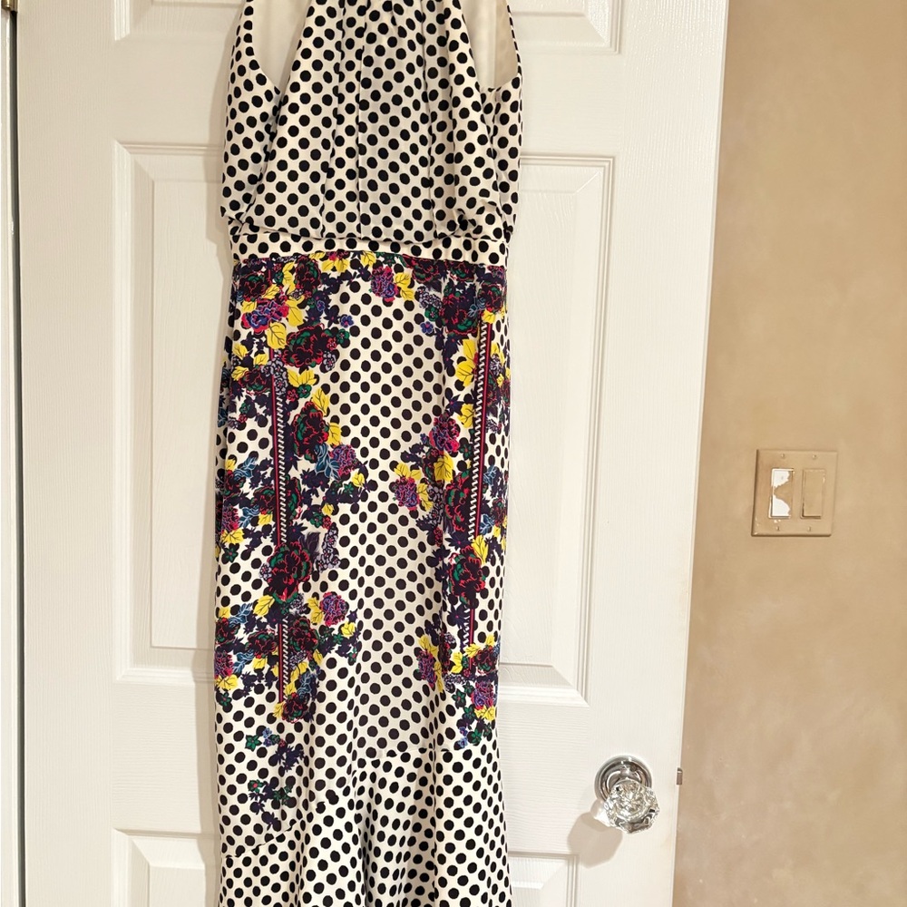 SALONI Polka Dot Floral Maxi Dress size 0